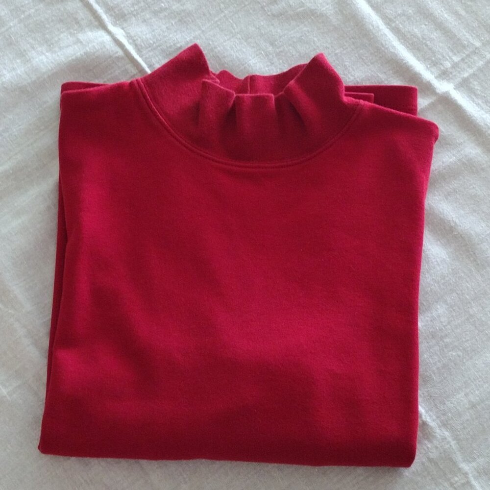 St. John's Bay Womens Classic Mock Neck, Long Sleeve T-Shirt - Picture 4 of 10